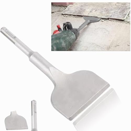 Cincel de azulejos SDS Plus, cinceles SDS Plus de 25° de curvatura de 165 x 75 mm, cinceles de extracción de azulejos doblados en ángulo, herramienta de mango redondo, cincel de pala ancha para