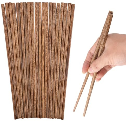 10 Pares Palillos Chinos de Madera,Palillos Japoneses,Palillo Chinos,Palillo de Bambú Estilo Japonés,Reutilizables Sin Cera,Pintura,Apto para Lavavajillas,Antideslizantes,para Sushi Cocina Asiática