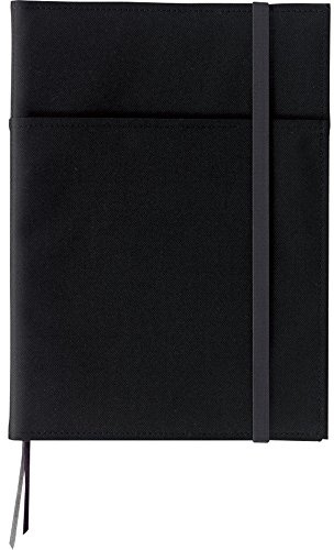 Kokuyo Systemic Refillable Notebook Cover - Twin Ring Notebook with Edge Title - Semi B5 (7 X 9.8) - Normal Rule - 35 Lines X 40 Sheets - Black Cover