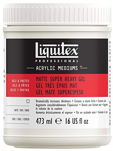 Liquitex 5816 Professional – Gel Trés Épais Mat pour peintures acryliques, capable de conserver des pics élevés et des traces nettes de pinceau ou de couteau – Pot de 473 ml.
