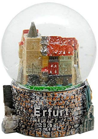 Minium Collection Schneekugel Souvenir Krämerbrücke Erfurt - 65mm Durchmesser - Klar - Klassisch - Glas