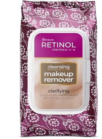 LIVAURA Retinol Makeup Remover Wipes for Women - Facial Cleansing Wipes