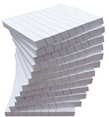 White Sticky Notes Lined 3x3 inches 12 Pads/Pack 100 Sheets/Pad White Self-Stick Note Pads with Lines, Easy Post Individually Wrapped Carton Packaging, Office Supplies School Gift Set
