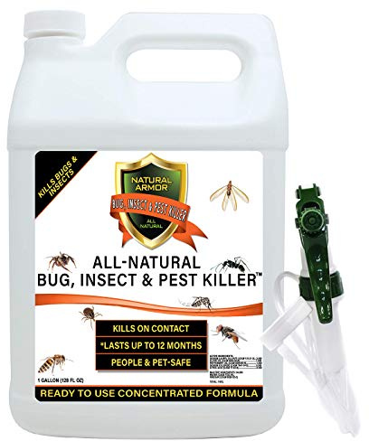 Natural Bug, Insect & Pest Killer & Control Including Fleas, Ticks, Ants, Spiders, Bed Bugs, Dust Mites, Roaches and More for Indoor and Outdoor Use, 128 Oz Gallon