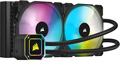 Corsair ICUE H115i ELITE CAPELLIX CPU-Flüssigkeitskühlung (33 Ultrahellen RGB-LEDs, Zwei 140-mm-PWM-Lüfter Der ML RGB, 400 Bis 2.000 U/min, Inklusive Commander CORE) Schwarz