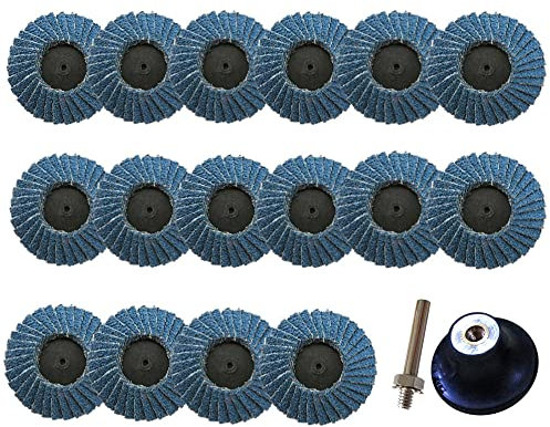 Bestgle 12 Pcs Discos Abrasivo Disco de Láminas Disco, Grano 40/60/80, Diámetro 50 mm para Metal, Acero y Madera, Recubiertos de Corindón de Circonio