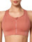 Yvette Soutien Gorge de Sport Femme Zipper Avant Dos Nageur Maintien Fort Brassière Fitness sans Armature pour Gros Seins Course Jogging,Rose,XL Grande Taille