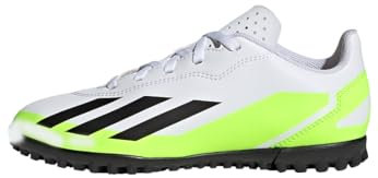 adidas X Crazyfast.4 Turf Boots Fußballschuhe, Cloud White/Core Black/Lucid Lemon, 38 2/3 EU