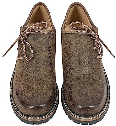 Almbock Trachtenschuhe | Schuhe für Herren in der Farbe braun Made in Germany | Trachtenschuhe für Verschiedene Anlässe Größe 47