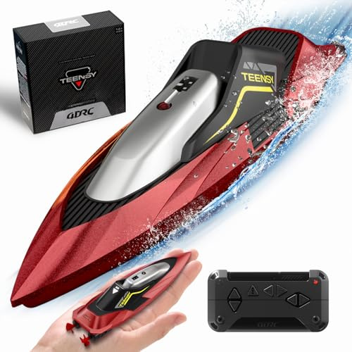 4DRC S5 Fast RC Boat for Pools and Lakes, 2.4 GHz 20+ MPH Racing Boats for Kids & Adults with Rechargeable Battery,Low Battery Alarm,Gifts for Boys Girls