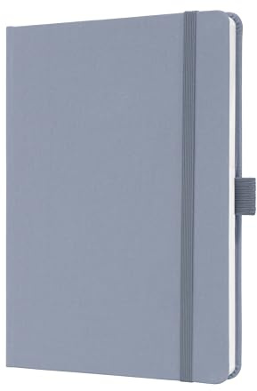 SIGEL JN407 Notizbuch A5 liniert, Tagebuch Jolie, 100 g/qm, Hardcover mit Textileinband, Gummiband, Stifteschlaufe, Einstecktasche, fliederfarben, vegan, aus nachhaltigem Papier