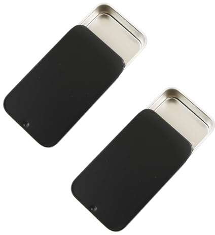Vagocom 2Pcs Toothpick Holder, Portable Empty 2.7*1.6*0.6inch / 7*4.2*1.5cm Reusable Metal Toothpicks Case,Small Toothpick Dispenser for Travel,Outdoor,Camping(Black)