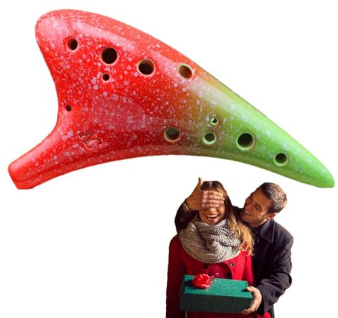 Ceramic Flute Colorful 12 Hole Alto C Ceramic Vessel Flute | Classic Alto C Ceramic Instrument for Children Beginners Kids Students Music Class Practice Schools Players