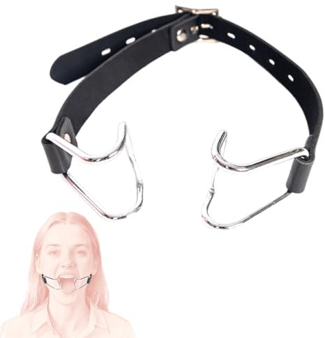 Mundspreizer Mundknebel Mundspreizer für Sex Knebel Maske Gemeiner Bdsm Mundhaken + Mundknebel Mit Metall-Haken - Bondage Sm Sexspielzeug Kopf Geschirr - Sex Fetisch Mundspreizer Knebel Sm Mouth Gag