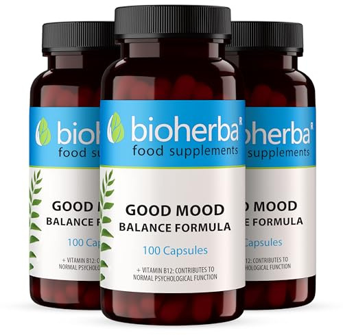Valerian & St. John’s Wort Complex – 300 Capsules | Herbal Supplement with Vitamin B9 & B12 for Nervous System and Sleep Support by BIOHERBA