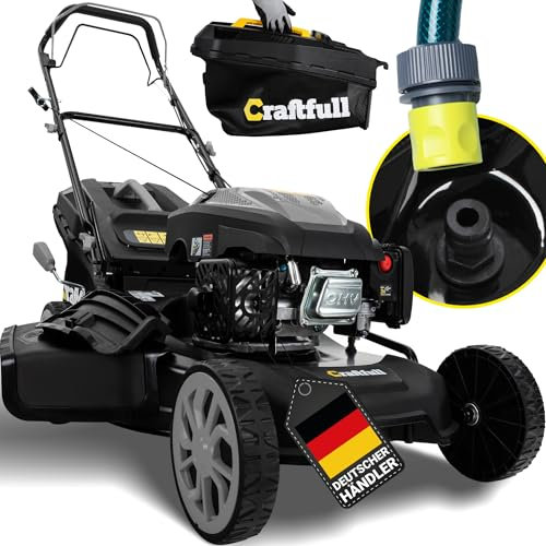 Craftfull Tondeuse à Gazon Thermique CR-196-30 | 4 KW 5,4 CV | Moteur OHV 190 cm³ | Autotractée avec Transmission à Faible Friction (4 KW 5,4 CV Gris)