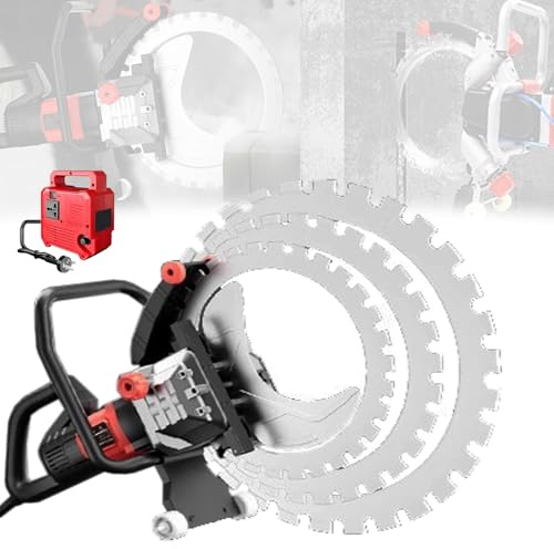 8800W Electric Ring Saw Wall Chaser, 30/40/50cm Cutting Depth Toroidal Concrete Saw Wall Grooving Cutting Machine Chaser for Concrete, Rebar, Bricks, Marble, Wet Water Supply