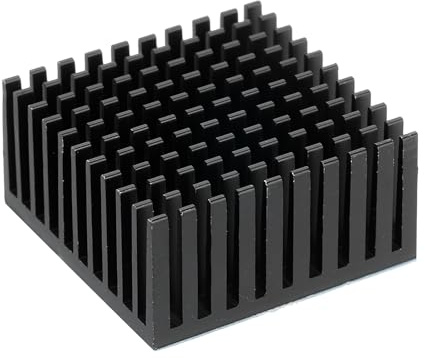 PATIKIL Heatsink 40x40x20mm, Aluminum Cooler Radiator Heat Sink with Thermal Blue Sticker for Raspberry Pi Chip CPU Power Transistor FET IC Power Amplifier, Black