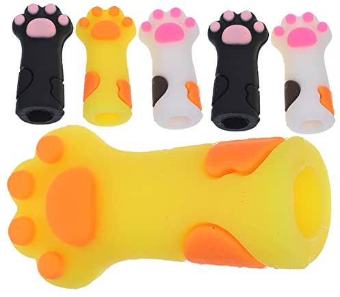DONFAMDS Kit de 6 Piezas de Tijeras para Cutículas Funda Protectora de Silicona en Forma de Pata de Gato, Diseño Estilizado y Protección contra Óxido para Uñas Color Aleatorio