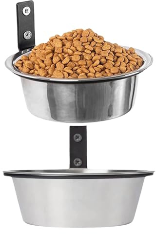Platos para Perros | Juego de Comederos de Pared | 2 Piezas Elevado Antiderrames Acero Inoxidable para Cachorros de Interior Conejos