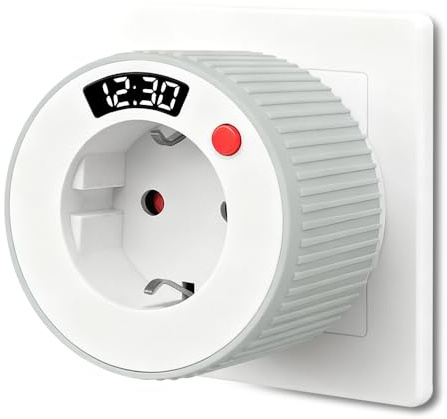 SGZIOOO Zeitschaltuhr Steckdose, Zeitschaltuhr Digital, Countdown Timer Steckdose mit LED-Display, 1Min–24H Mechanischer Abschalt-Timer, 16A 3680W, für Innenbereich, Aussenbereich