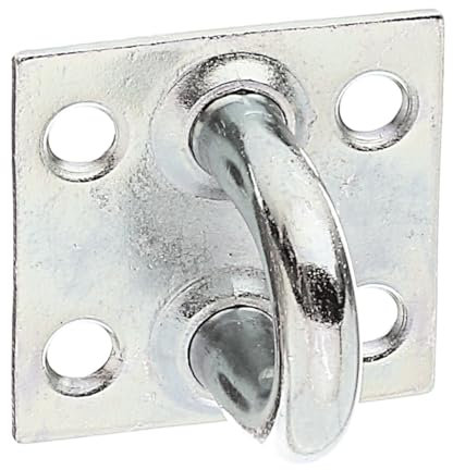 Gah-Alberts 348502 Öse auf Platte, Stahl roh, Platten 37 x 37 mm, 25 Stück, galvanisch gelb verzinkt