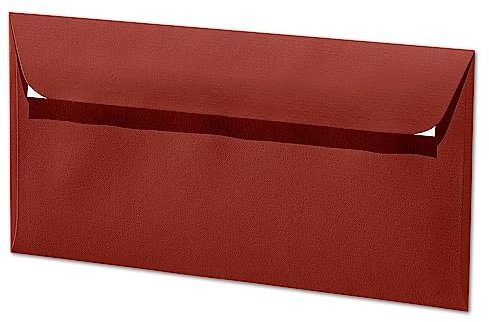 ARTOZ 50x Briefumschläge DIN Lang Weinrot 100 g/m² selbstklebend - DL 224x114 mm - Kuvert ohne Fenster - Umschläge mit Haftklebung Abziehstreifen