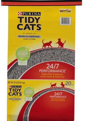 Purina Tidy Cat Non Clumping Cat Litter, 24/7 Performance Multi Cat Litter Odor Control Formula - 20 lb. Bag