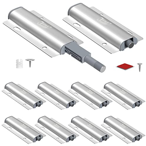 Push to Open Cabinet Latches Hardware Magnetic Push Latch Jiayi 10 Pack Door Latch Heavy Duty Touch Latches Kitchen Door Push Release Latch for Drawer Closure Push Catch Press Out Catches