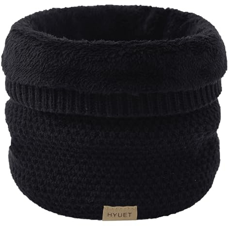 HYUET Bufanda Circular de Punto Grueso Calentador de Cuello Suave Forro Polar Bufanda Térmica Tubo para Cuello Esquiar Motocicleta Bicicleta Senderismo Hombres Mujeres Invierno