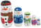 Amagogo 5pcs Russian Stackable Snowman Matryoshka Wooden Nesting Dolls