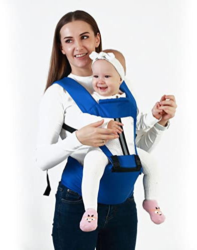 Baby-Säuglingstrage Atmungsaktive Stilltrage Weiche Nylon-Baumwoll-Baby-Halterungstrage für Baby-Kleinkind die ganze Saison über(blauer See)