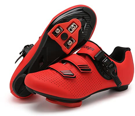 Vicogn Indoor Cycling Shoes for Men Women Compatible with Peloton Bike Pre-Installed with Look Delta Cleats Outdoor Road Biking (Allred,US 10.5) 45