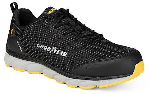 Goodyear S1P/SRA/HRO Chaussures de sécurité Composites sans métal pour Homme, Noir/Orange, 42 EU