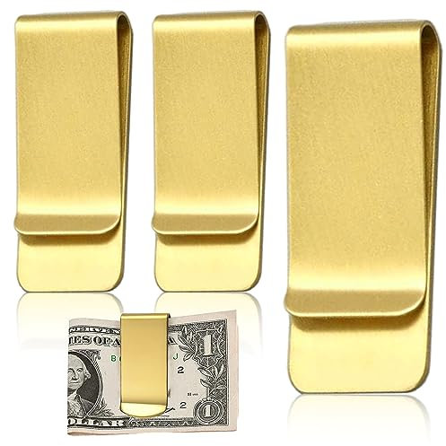 Herren Geldklammern Für Geldscheine, 3 Stück Geldspange, Edelstahl Geldscheinklammer, Metall Geldclip, Metall Für Bargeld Rechnungen Karten Dokumente Banknote Geldscheine Visitenkarte Kreditkarte Gold