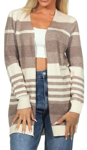 ONLY Damen Onllesly L/S Open Cardigan KNT Noos Strickjacke 15174274,Whitecap Gray 1,XS