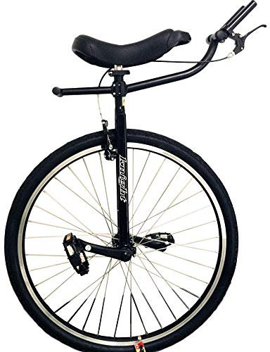 LoJax Monociclo Freestyle de 28 Pulgadas, Monociclo clásico Negro para Adultos para Personas Altas, Altura de 160 a 195 cm (Negro 28 Pulgadas)