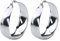 Lilbitty 1 Paar Silber-Creolen für Damen, Pfosten-Creolen für Damen, breite dicke Silber-Creolen, hypoallergen, leicht, echt vergoldet, große Creolen (40 mm)