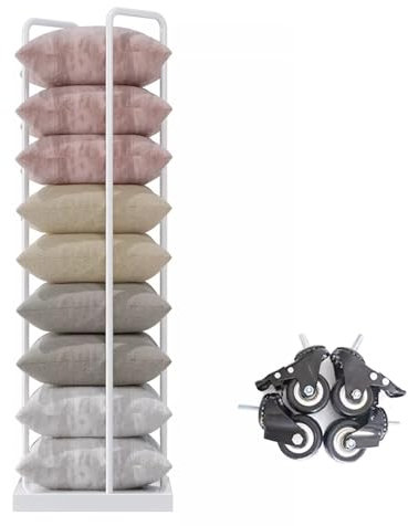 Corbatero organizador cinturones percha pañuelos Estante Independiente Para Almacenamiento De Almohadas Con Ruedas, Soporte De Exhibición Minorista De Metal Para Almohadas, Mantas, Cojines Y Edredones