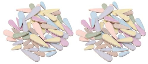 sourcing map Petal Mosaic Tiles for Crafts 200g Tear Drop Porcelain Mosaic Tiles for Mosaic Art Projects and Outdoor Decorations Yellow+Sky Blue+Light Green