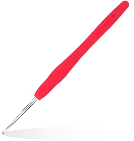 Benlay Crochet de 1,25 mm pour crochet et tricot, crochets ergonomiques avec poignées douces pour mains arthritiques, outil de crochet léger et confortable, outil de crochet pour débutants en tricot
