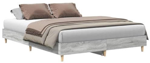 vidaXL Sängram utan madrass grå sonoma 140x200 cm konstruerat trä, sovrumsmöbler, sängbotten, sängbotten, säng, sängbotten, dubbelsäng, pallsäng