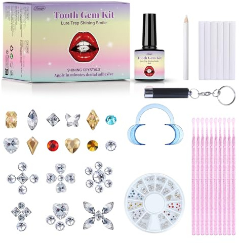 LMDGDS Kit de pierres dentaires à faire soi-même avec 120 cristaux pour décoration de dents, bijoux en cristal de diamant pour femme (style A)