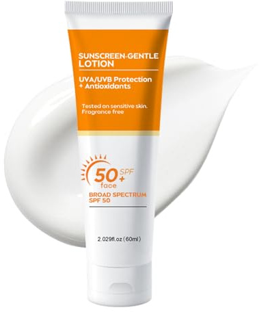 Sunscreen SPF 50 for Face & Body, Factor 50 Sun Cream with Antioxidant Support, UVA & UVB Protection, Lightweight Non-Greasy Formula for Sensitive Skin, 60ml
