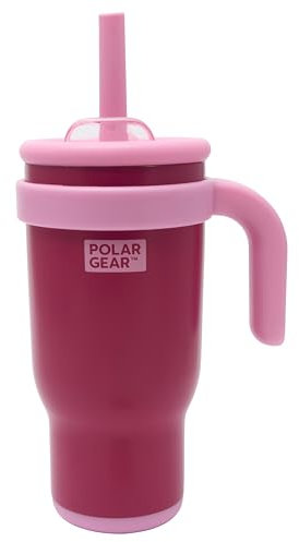 Polar Gear 520ml Kids Stainless Steel Water Bottle Tumbler with Straw – Double Wall Insulated Water Bottle with Straw for Children - BPA-Free, Leakproof Kids Cups to Keep Drinks Cooler for Longer