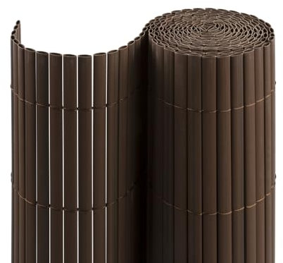jarolift PVC Sichtschutzmatte Sichtschutzzaun, Balkon Sichtschutz Zaun für Garten Terrasse, Balkonverkleidung Privatsphäre Windschutz Wetterfest UV-beständig ohne Bohren, 90 x 300 cm, Braun