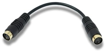 System-S S-Video Cavo 15 cm Mini DIN 4 pin femmina a femmina in nero