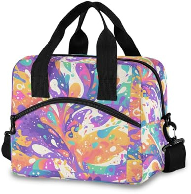 Bokkoy Glittery Pen 10L Insulated Lunch Bag for Adults - Thermal Tote with Aluminum Foil Lining, Leakproof Design & Adjustable Strap Perfect for Work, Travel & Outdoor