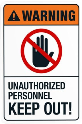 Cartello di avvertimento in metallo con scritta Unauthorized Personnel Keep Out Security, per ufficio, strada, strada, casa, parete, decorazione di sicurezza, personalizzato, facile da montare, 20 x