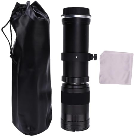 Fydun 420-800mm Telezoomobjektiv Aluminiumlegering Optiskt Glas för EF S Mount Cameras (Svart)